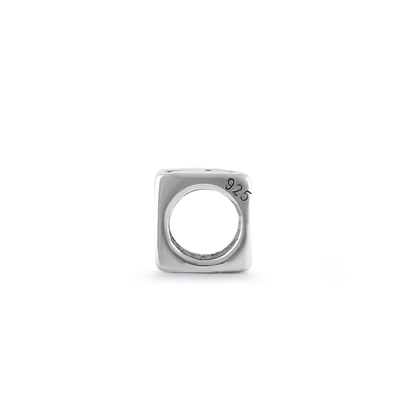 Sterling Silver 4.5mm Letter Q Cube Pendant