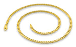 14K Gold Plated Sterling Silver 22" Curb Chain 4MM