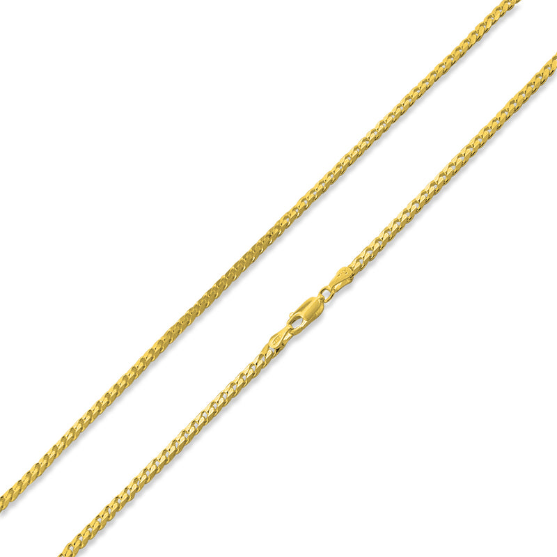 14K Gold Plated Sterling Silver 22" Curb Chain 4MM