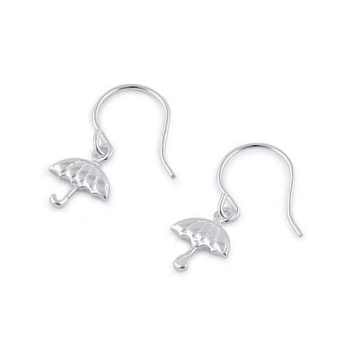 Sterling Silver Dangling Umbrella Earrings