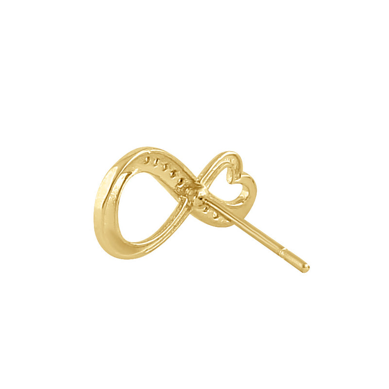 Solid 14K Gold Infinite Love Diamond Earrings
