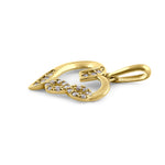 Solid 14K Yellow Gold Infinity Heart Diamond Pendant