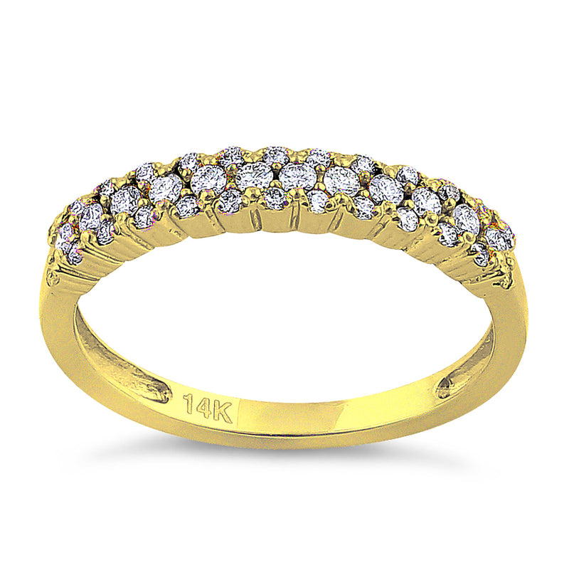 Solid 14K Yellow Gold Cluster 0.37 ct. Diamond Ring