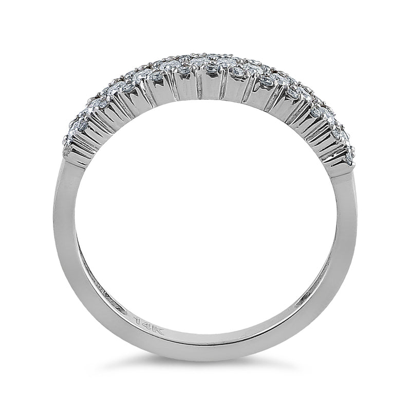 Solid 14K White Gold Cluster Diamond Ring