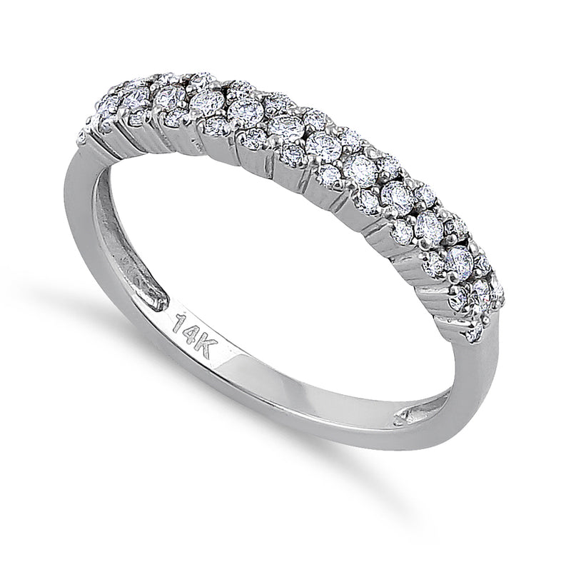 Solid 14K White Gold Cluster Diamond Ring