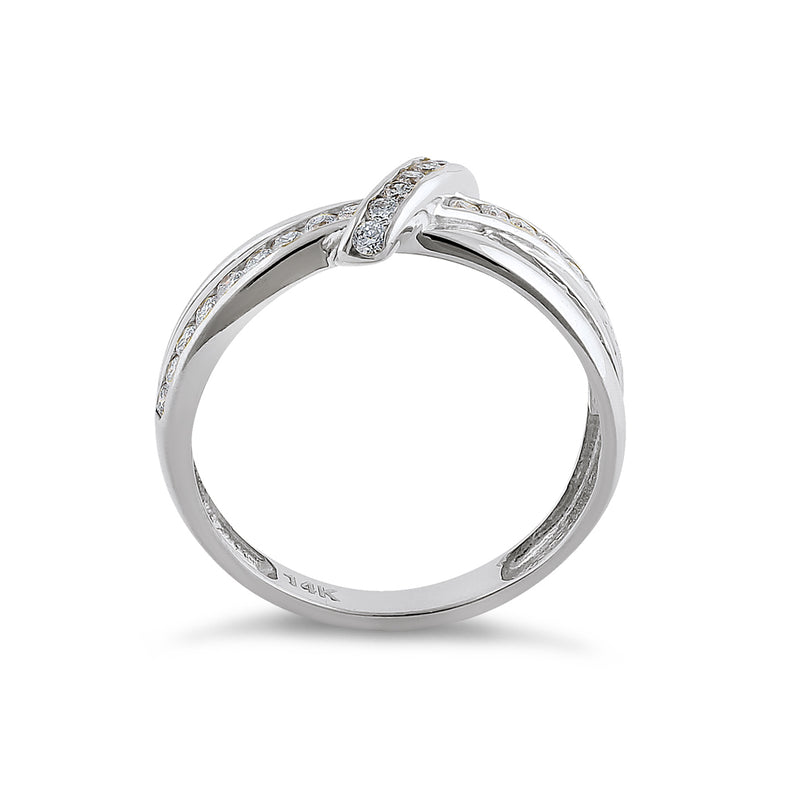 Solid 14K White Gold Twist 0.47 ct. Diamond Ring