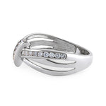 Solid 14K White Gold Twist 0.47 ct. Diamond Ring