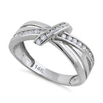 Solid 14K White Gold Twist 0.47 ct. Diamond Ring