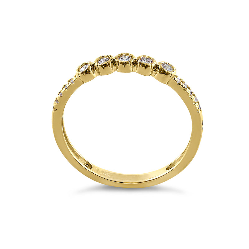 Solid 14K Yellow Gold Simple Round 0.30 ct. Diamond Ring