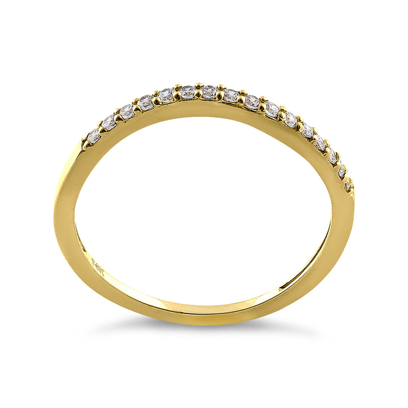 Solid 14K Yellow Gold Curve 0.20 ct. Diamond Ring