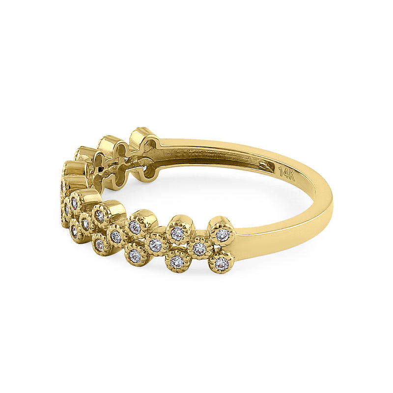 Solid 14K Yellow Gold Cluster Bubble 0.23 ct. Diamond Ring