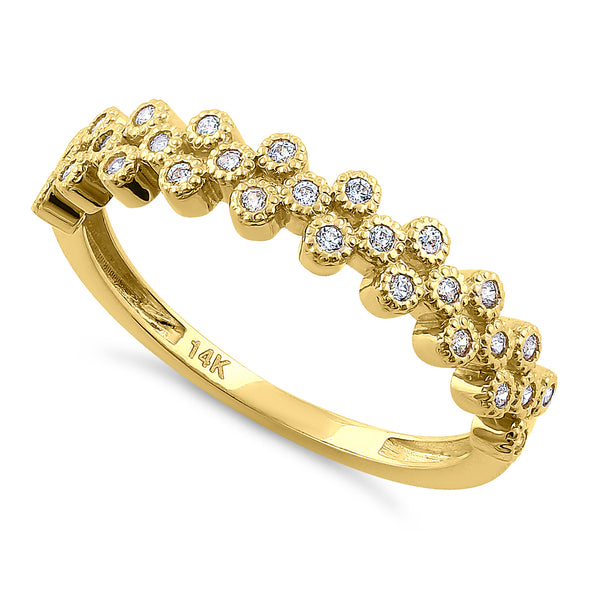 Solid 14K Yellow Gold Cluster Bubble 0.23 ct. Diamond Ring