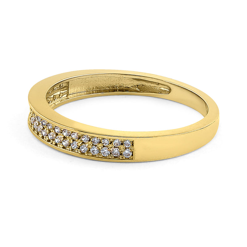Solid 14K Yellow Gold Pave 0.24 ct. Diamond Ring