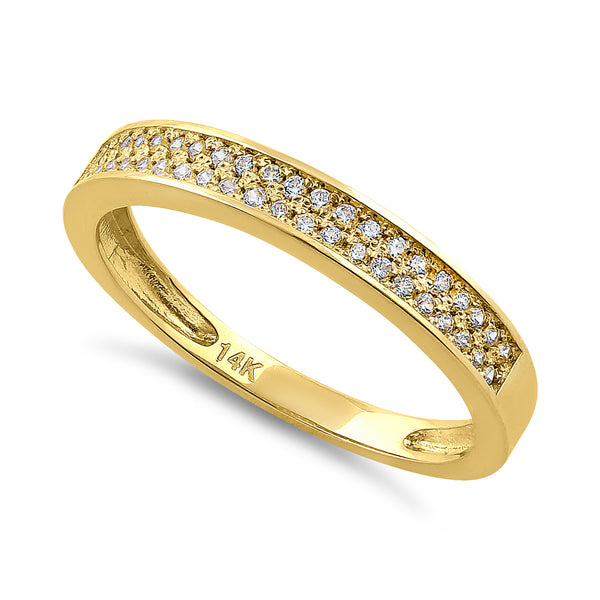 Solid 14K Yellow Gold Pave 0.24 ct. Diamond Ring