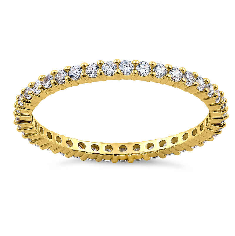 Solid 14K Yellow Gold Round Eternity 0.70 ct. Diamond Band