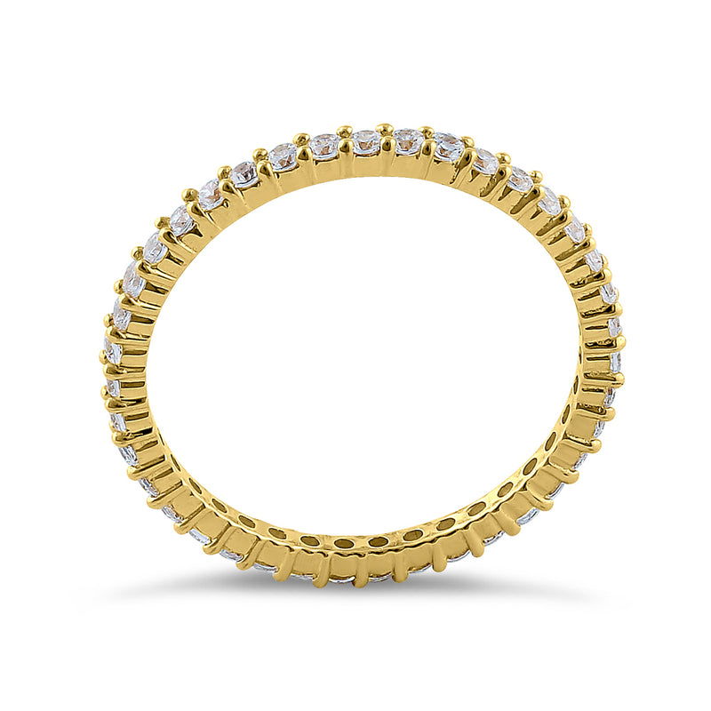 Solid 14K Yellow Gold Round Eternity 0.70 ct. Diamond Band