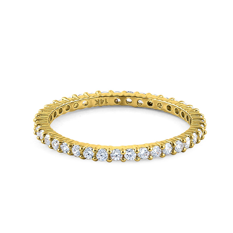 Solid 14K Yellow Gold Round Eternity 0.70 ct. Diamond Band