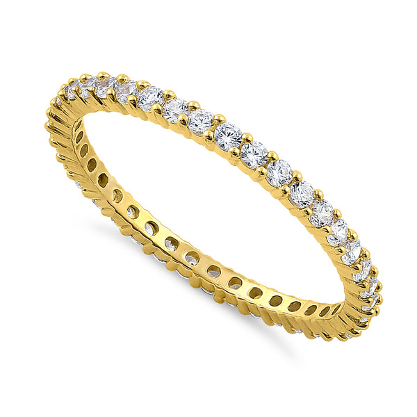 Solid 14K Yellow Gold Round Eternity 0.70 ct. Diamond Band