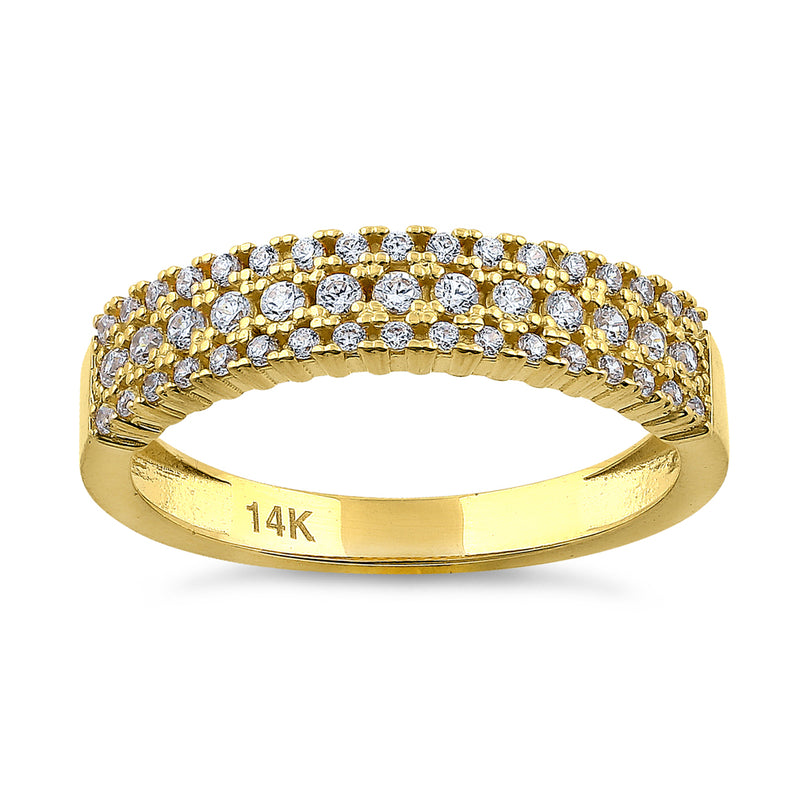 Solid 14K Yellow Gold Cluster 0.39 ct. Diamond Ring