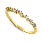 Solid 14K Yellow Gold Crooked 0.20 ct. Diamond Ring