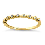 Solid 14K Yellow Gold Single Row Round 0.11 ct. Diamond Ring