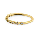 Solid 14K Yellow Gold Single Row Round 0.11 ct. Diamond Ring