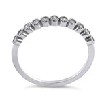 Solid 14K White Gold Classic Row Diamond Ring