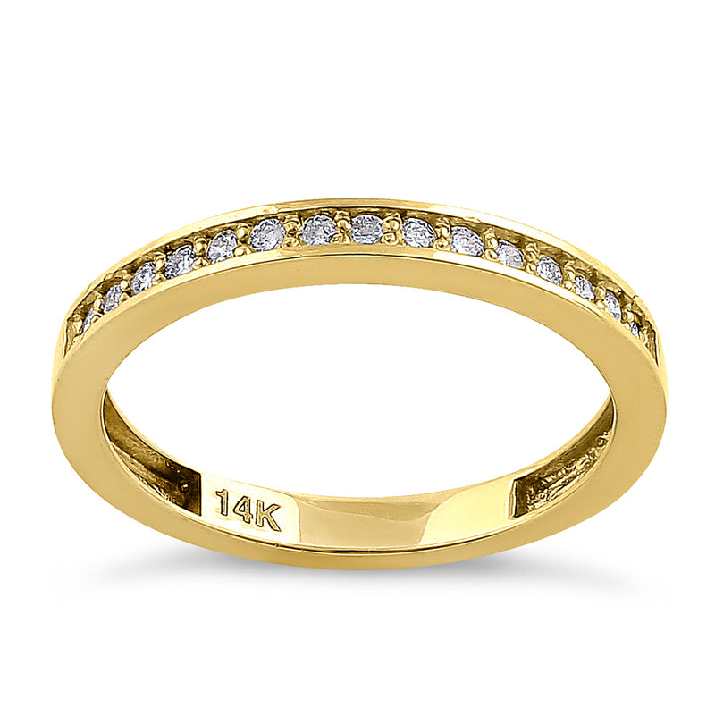 Solid 14K Yellow Gold Half Eternity 0.28 ct. Diamond Ring