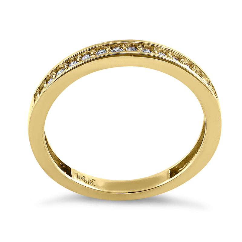 Solid 14K Yellow Gold Half Eternity 0.28 ct. Diamond Ring