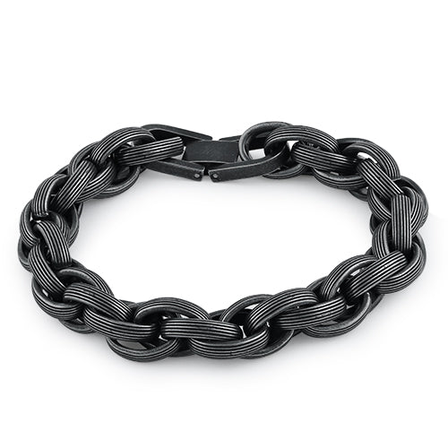 Black Stainless Steel Chain Link Bracelet