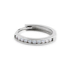 Solid 14K White Gold Diamond Small Hoop 0.24 ct. Diamond Earrings