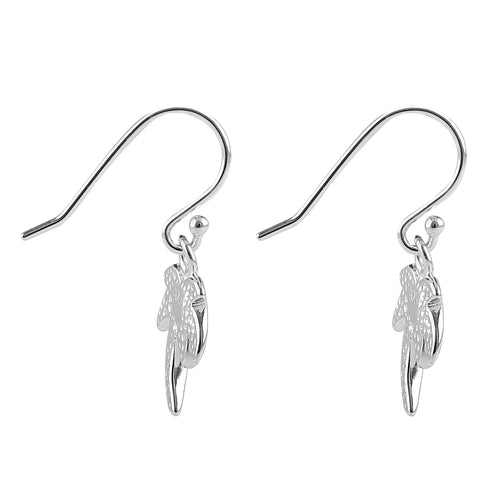 Sterling Silver Mother of Pearl Palm Tree Dangle Earrings