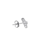 Sterling Silver Pink Lab Opal Butterfly CZ Earrings