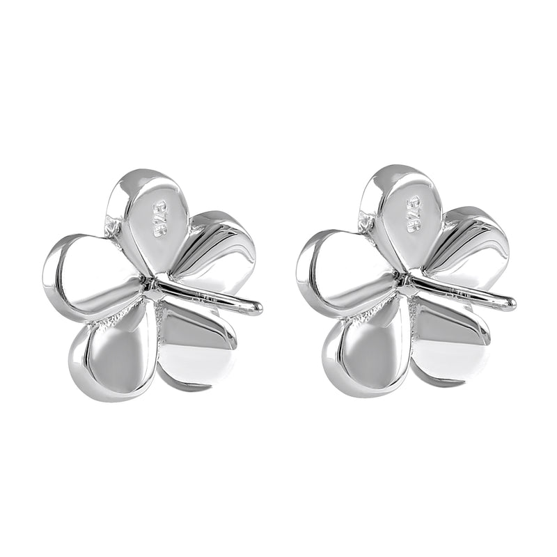 Sterling Silver Flower Mother of Pearl Stud Earrings