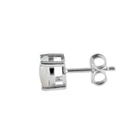 Sterling Silver Round Mother of Pearl Stud Earrings