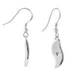 Sterling Silver White Lab Opal Stunning Leaf Hook Earrings