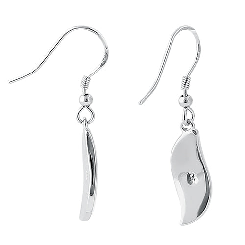 Sterling Silver White Lab Opal Stunning Leaf Hook Earrings