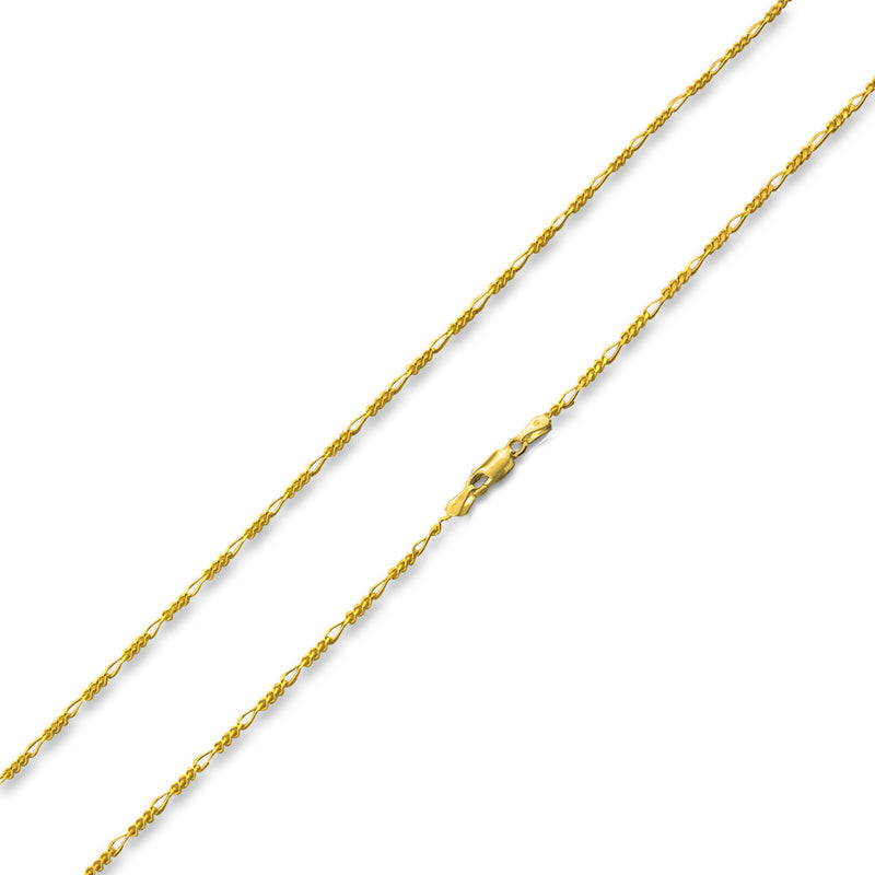14K Gold Plated Sterling Silver Figaro Chain 2.2MM