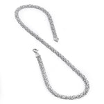 Sterling Silver Flat Byzantine Chain Necklace 6.8mm