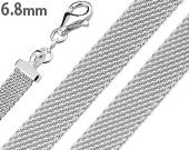 Sterling Silver Flat Mesh Chain Bracelet 6.8mm