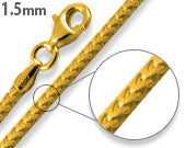 14K Gold Plated Sterling Silver Franco Chain 1.5MM