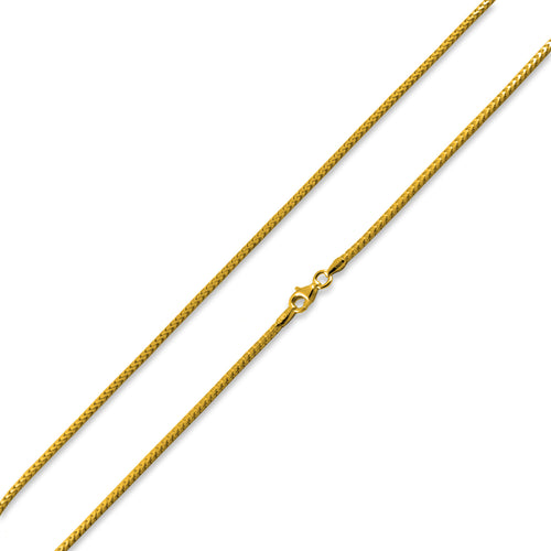 14K Gold Plated Sterling Silver Franco Chain 1.5MM