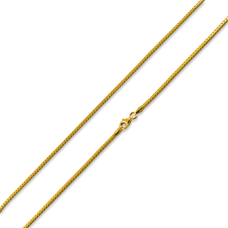 14K Gold Plated Sterling Silver Franco Chain 1.5MM