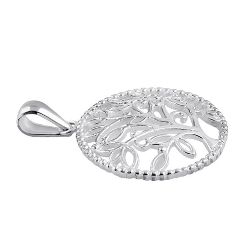 Sterling Silver Circle Tree of Life Pendant