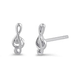 Sterling Silver Music Note Earrings