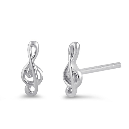 Sterling Silver Music Note Earrings