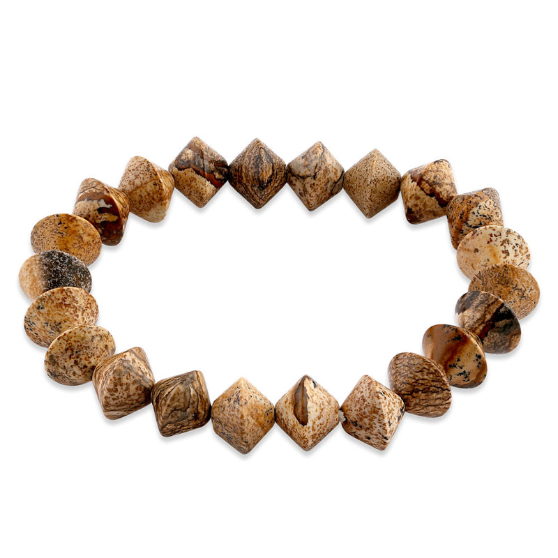 8x10mm Fossilized Agate Gem Stone Bracelet