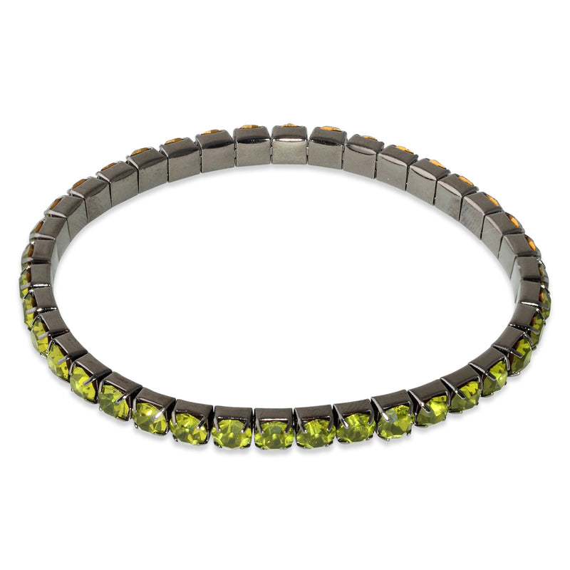 Peridot Glass Elastic Tennis Bracelet