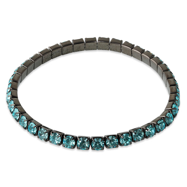 Soft Apatite Glass Elastic Tennis Bracelet