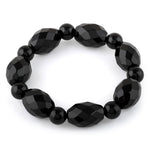 Black Agate Faceted Gemstone Bracelet